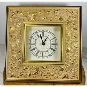 Vintage Fancy Vintage Empire Quartz clock 11”x11” Hung Or Stand